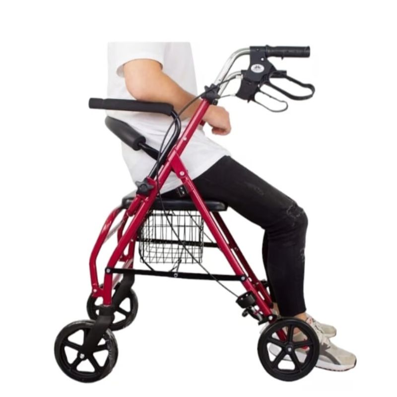 Andador con asiento, canastilla y posapiés - Imagen 2